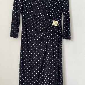 Black polka dot dress